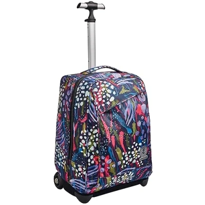Abbildung von Invicta TROLLEY, 2 in 1, Schulranzen mit Rollen, Rucksack Trolleyfunktion für Schule, Reisen, Mädchen&amp;Jungen, mehrfarbig, ABSTRACT JUNGLE