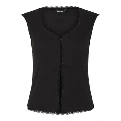 Abbildung von Pieces Pctirade Top, Damen, Größe: Medium, Black