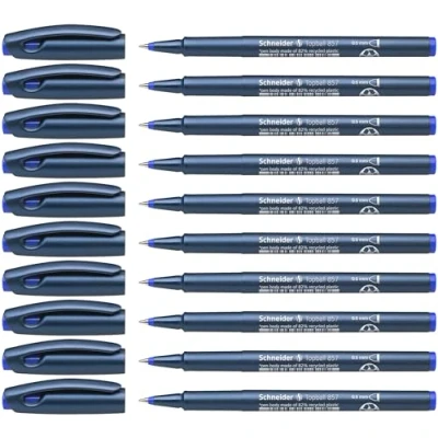 Abbildung von Schneider 8573 Topball 857 Tintenroller (stabiler Metallspitze, 0,6 mm) 10er Packung blau