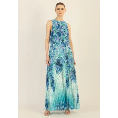 Abbildung von Apart Bedrucktes Maxikleid, Damen, Größe: 44, Türkis multicolor