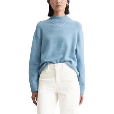 Abbildung von Marc O&#039;Polo Denim MOCK NECK Strickpullover, Damen, Größe: Medium, Medium blue melange