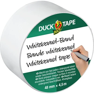 Abbildung von DUCK 105 01 Klebeband Whiteboard Beschreibbares zum Ordnen, Planen, Beschriften &amp; Organisieren 48mm x 4,5m