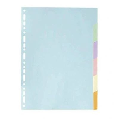 Abbildung von Exacompta 1606E Pastell Register Forever für DIN A4 aus Recyclingkarton 6 teilig volle Höhe 22 x 29,7 cm vollfarbig Farben Blauer Engel Pastellcolor Aquarel Trennblätter Trennstreifen