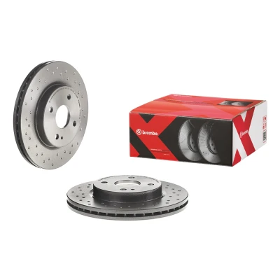 Abbildung von BREMBO 09.A968.1X Bremsscheibe 258 23 4 gelocht/innenbel. beschichtet MAZDA: 2 Hatchback, Saloon