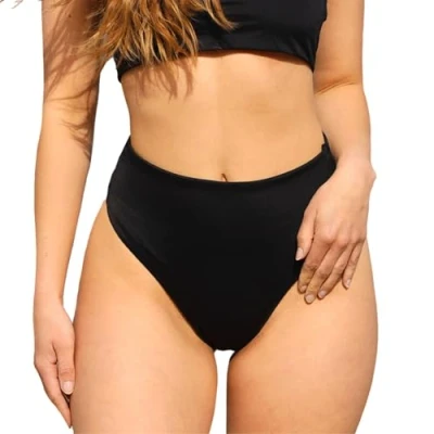 Abbildung von MYLILY Brazilian Bikini Hose Damen Schwarz Bikinihose Unterteil Teenager Shaping (XS)