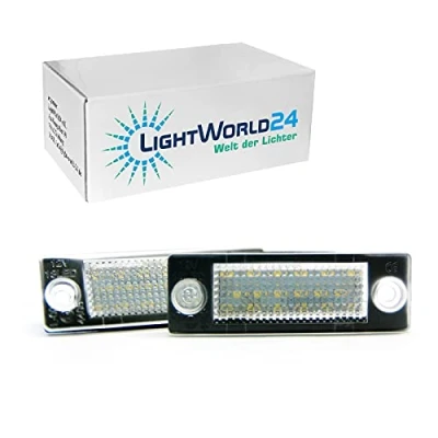 Abbildung von LIGHTWORLD24 LED Kennzeichenbeleuchtung mit E Prüfzeichen Ersatz für Golf Passat Variant Jetta Touran T5 Caddy Superb Octavia, Nummernschildbeleuchtung Lampe 2 Stück