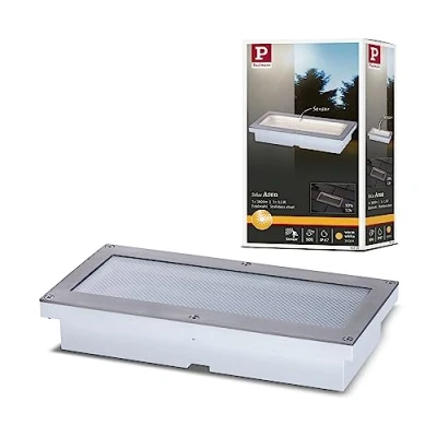 Abbildung von Paulmann 94239 Solar Bodeneinbauleuchte Aron LED Außenleuchte eckig incl. 1x1,5 Watt Schwarz Edelstahl, Kunststoff 3000 K Warmweiß