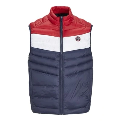 Abbildung von JACK &amp; JONES Herren Jjesprint Bodywarmer Collar Weste, Navy Blazer/Detail:White/True Red Blocking, M