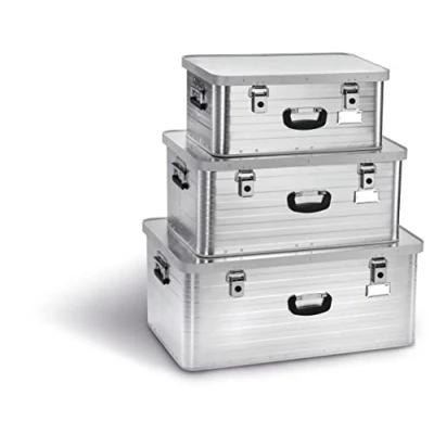 Abbildung von Enders Alubox TORONTO 47 L + 80 130 Aluminiumbox mit 1 mm Wandstärke, extra stabil spritzwasser und staubdicht, stapelbar Alukiste einsetzbar als Transportbox, Lagerbox, Werkzeugkiste