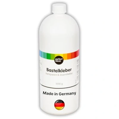 Abbildung von perfect ideaz 1.000 ml Bastel Kleber, transparent PVA Kleber lösemittelfrei, ungiftig Made in Germany