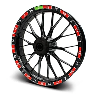 Abbildung von 16 teiliges Set Felgenrandaufkleber Sticker für Motorrad Auto Felgen Design Komplett Felgenaufkleber 15&quot; 16&quot; 17&quot; 18&quot; 19 Zoll MR019 (Roulette, Matt)