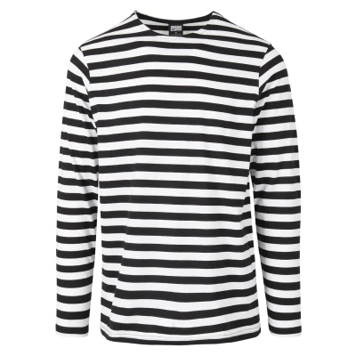 Abbildung von Urban Classics Stripe LS Langarmshirt, Herren, Größe: Large, White/black
