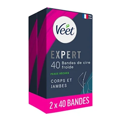 Abbildung von Veet Expert Set mit 80 Kaltwachsstreifen Körper &amp; Beine trockene Haut