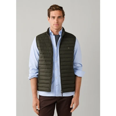 Abbildung von Hackett London für Herren. HM4000197 Dunkelgrüne Ultra-Weste (S), Lässig, Polyester