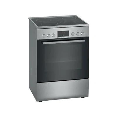 Abbildung von Bosch HKR39C250 Serie 4 Elektro Standherd, 60 cm breit, EcoClean Direct Reinigungshilfe, 3D Heißluft Backen auf 3 Ebenen, LED Display Steuerung, erweiterbare Kochzone für großes Kochgeschirr
