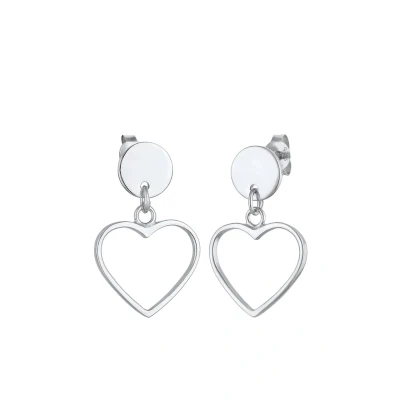 Abbildung von Elli Heart CUT OUT Ohrringe, Damen, Größe: One Size, Silber
