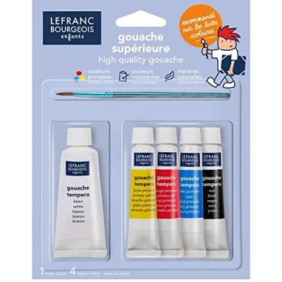 Abbildung von Lefranc &amp; Bourgeois 807492 Schulfarben Gouache in 20ml Tuben, gebrauchsfertig, hohe Deckkraft, intensive Leuchtkraft, Ergiebigkeit