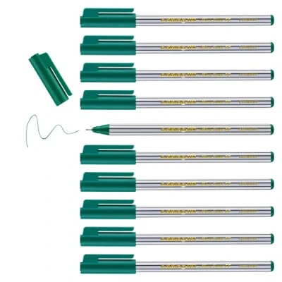 Abbildung von edding 89 Fineliner grün 10 Stifte extrafeine Rundspitze 0,3 mm dünner Faserschreiber für feines und präzises Schreiben, Unterstreichen, Zeichnen Büro, Schule Zuhause
