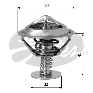 Abbildung von GATES TH05382G1 Kühlwasserthermostat 82 mit Dichtungen ohne Gehäuse MITSUBISHI: L200 III Pickup, Pajero 3, Sport 1 SUV