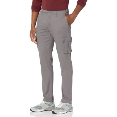 Abbildung von Amazon Essentials Herren Schmal geschnittene Stretch Cargohose (erhältlich in Big &amp; Tall), Kohlegrau, 35W / 30L