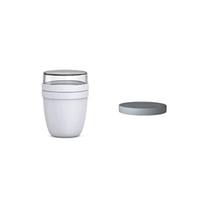 Abbildung von Mepal Lunchpot Switch Ellipse mach aus deinem einen Snackpot Praktischer Müslibecher Geeignet für Tiefkühler, Mikrowelle &amp; Spülmachine Cool Grey