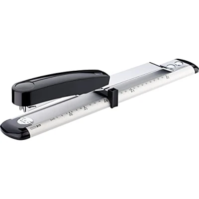 Abbildung von Novus B 17 Langarmhefter (mit bis zu 300mm Einlegetiefe, für 40 Blatt (80g/m²)) lichtgrau/tiefschwarz