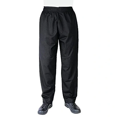 Abbildung von Whites Vegas Unisex Kochhose mit Gummibund, Größe: 3XL / 50 52 inch, Schwarz, Polycotton, professionelles Aussehen, geeignet für gewerbliche Wäsche, A582