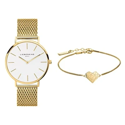 Abbildung von Liebeskind Berlin Set aus Armbanduhr und Armband LS 0103 MQB IP Gold