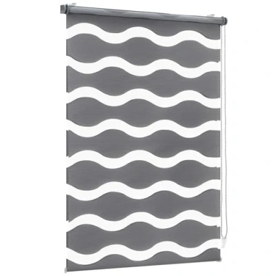 Abbildung von Sekey Doppelrollo Wellen Klemmfix ohne Bohren für Fenster, 40 cm breit, Duo Rollo Welle Jalousie Sonnenschutz, 40x130cm, Dunkelgrau