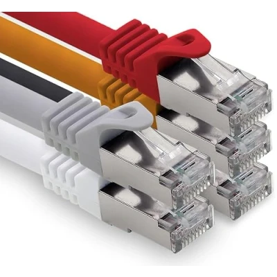 Abbildung von freiwerk 0,25m 5 Farben 01 CAT.7 Netzwerkkabel Lan Ethernet Patch Kabel s FTP LSZH PIMF 10GB RJ45 Stecker Cat6a