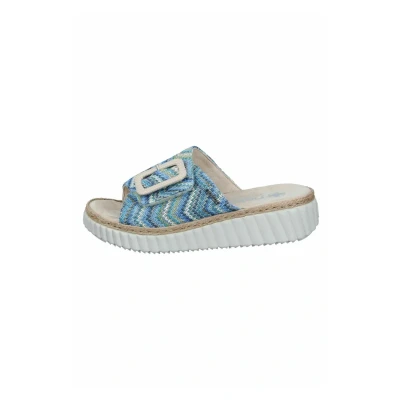 Abbildung von Rieker Keilpantolette, Sommerschuh, Strandschuh, Hausschuh mit praktischem Klettverschluss