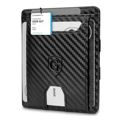 Abbildung von GenTo FLAPLET Geldbörse mit/ohne Münzfach TÜV geprüfter RFID NFC Schutz Magic Wallet Magischer Geldbeutel Inklusive Geschenkbox Smart Portemonnaie für Herren/Damen