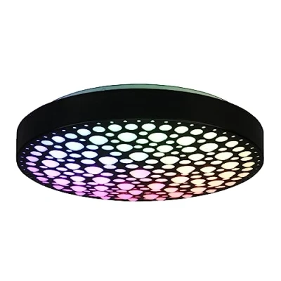 Abbildung von Reality Leuchten LED Deckenleuchte Chizu R67161132, Kunststoff Schwarz matt, inkl. 22 Watt Rainbow LED, Fernbedienung, Dimmer, Farbwechsel, Nachtlicht