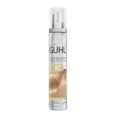 Abbildung von Guhl Schaum Tönungsfestiger Farbe 82 Hell Goldblond Für lichtblondes und mittelblondes graues Haar Sanfter Halt, Volumen Farbglanz Hält 1 bis 3 Haarwäschen