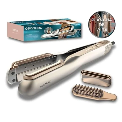 Abbildung von Cecotec Haarglätter mit Luft RitualCare Air Lisse 2in1 Champagner. 1000W, Trocknet und Glättet, Reduziert Schäden durch hohe Temperaturen, Digitalmotor, 106000RPM, Plasma, Keramik Keratin