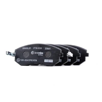 Abbildung von BREMBO P 78 013X Bremsbelagsatz mit akustischer Verschleißwarnung ohne Zubehör SUBARU: Forester II, Impreza II Saloon, III Hatchback