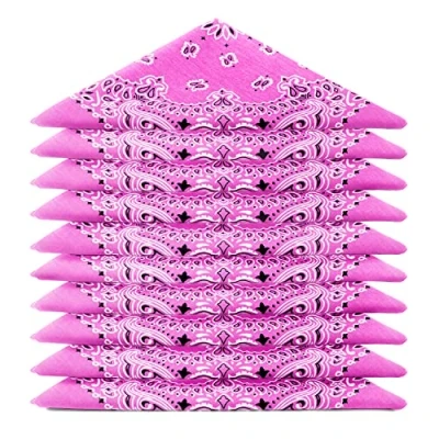 Abbildung von Karl Loven BANDANA 5 Stück Rosa Paisley Mandala Muster 100% Baumwolle TÜV geprüft Dicker Stoff 20 Exklusivfarben