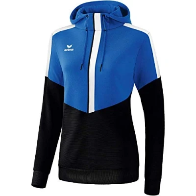 Abbildung von Erima Damen Squad Kapuzensweat, New Royal/Schwarz/Weiß, 44