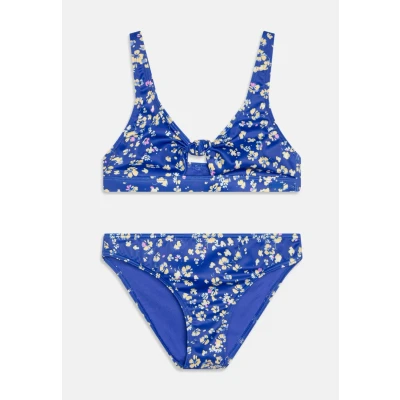 Abbildung von Roxy Shadow Floral Bralette Bikini für Kinder, Größe: 164, Dazzling blue/coastline ditsy