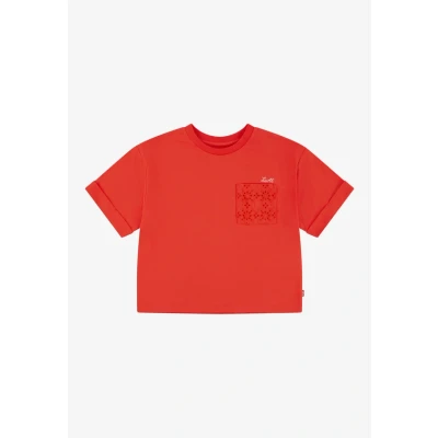 Abbildung von Levi&#039;s ROLL CUFF MEET AND Greet Tshirt basic für Kinder, Größe: 152, Hibiscus
