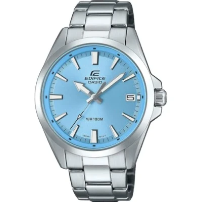 Abbildung von CASIO EDIFICE Quarzuhr, Armbanduhr, Herrenuhr, Edelstahlarmband, Datum, Neo Display, analog