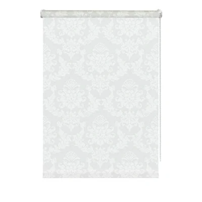 Abbildung von GARDINIA Mini Rollo Ornament zum Klemmen, Tageslicht Rollo, Blickdicht, Alle Montage Teile inklusive, Weiß, 60 x 175 cm