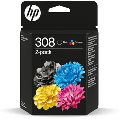 Abbildung von HP 308 2er Pack Schwarz/Cyan/Magenta/Gelb Original Druckerpatronen Kombipackung