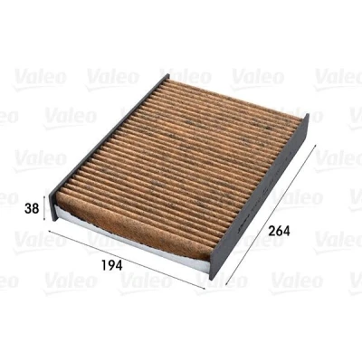 Abbildung von VALEO 701012 Innenraumfilter Aktivkohlefilter mit Polyphenol, fungizider Wirkung, antiallergischer Wirkung 264 194 38 CLIMFILTER SUPREME