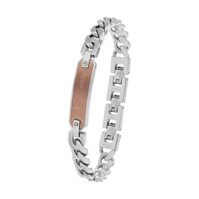 Abbildung von JOOP! Identarmband Edelstahl Herren Armschmuck, 18,5+1,5+1,5 cm, Silber, Kommt in Schmuck Geschenk Box, 2038040