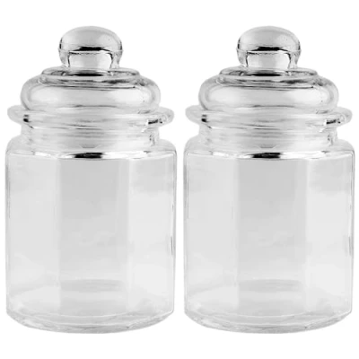 Abbildung von Ideen Mit Herz Glas Bonbonieren 2 Stück Achteckig Glasdeckel 8 cm x 12,5 Füllmenge: 230 ml