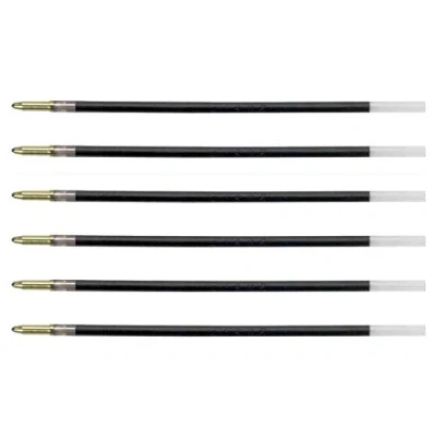 Abbildung von BIC 6 Ersatzminen für Kugelschreiber, 4 Farben, feine Spitze, 0,8 mm, Blau