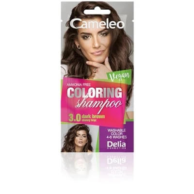 Abbildung von Cameleo Tönungsshampoo Dark Brown schnelle und einfache Farbauffrischung &quot;Farbe in Farbe&quot; ohne Ammoniak Oxidationsmittel Shampoo im Beutel 40ml