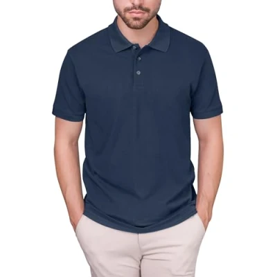 Abbildung von HRM Herren Luxury Polo, Navy, Gr. M I Premium Polo Shirt aus 100% Baumwolle Basic Polohemd bis 60C farbecht waschbar Hochwertige &amp; nachhaltige Bekleidung