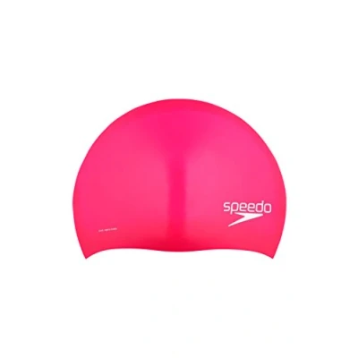 Abbildung von Speedo Unisex Erwachsene Silikon Badekappe für Lange Haare, Rose, Einheitsgröße
